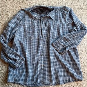 The North Face Blue and White Plaid Shirt